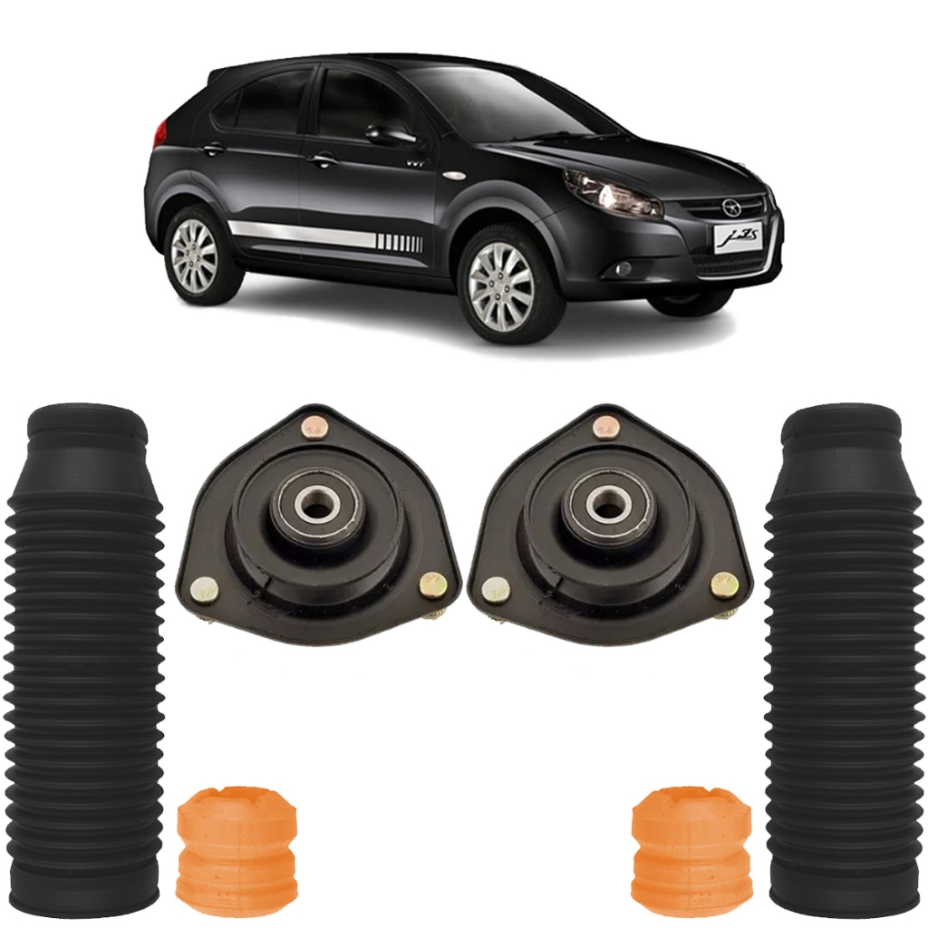 2 Kit Amortecedor Dianteiro Coxim Batente Coifa Jac J3 Todos