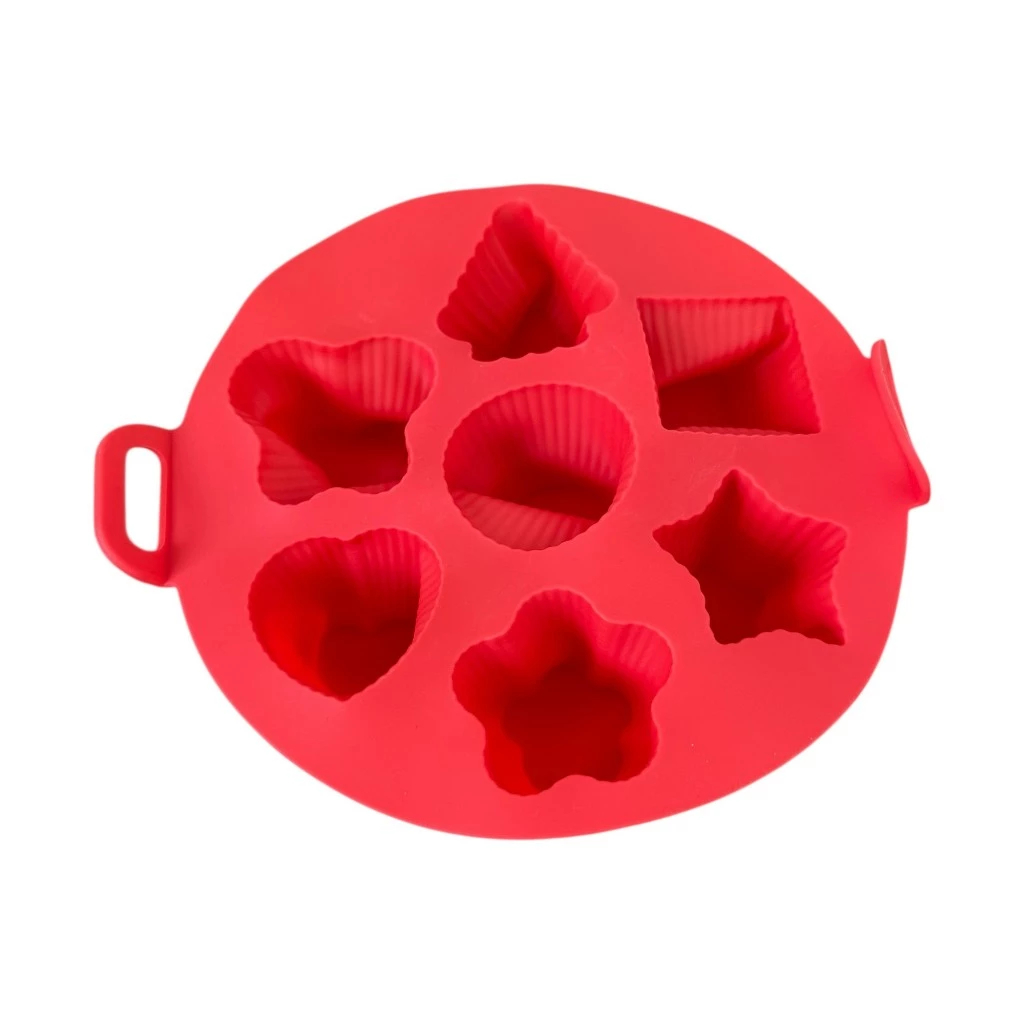 Forma Redonda de Silicone para Cupcake – 7 Cavidades, Ideal para Airfryer e Bolinhos em Oferta na Shopee