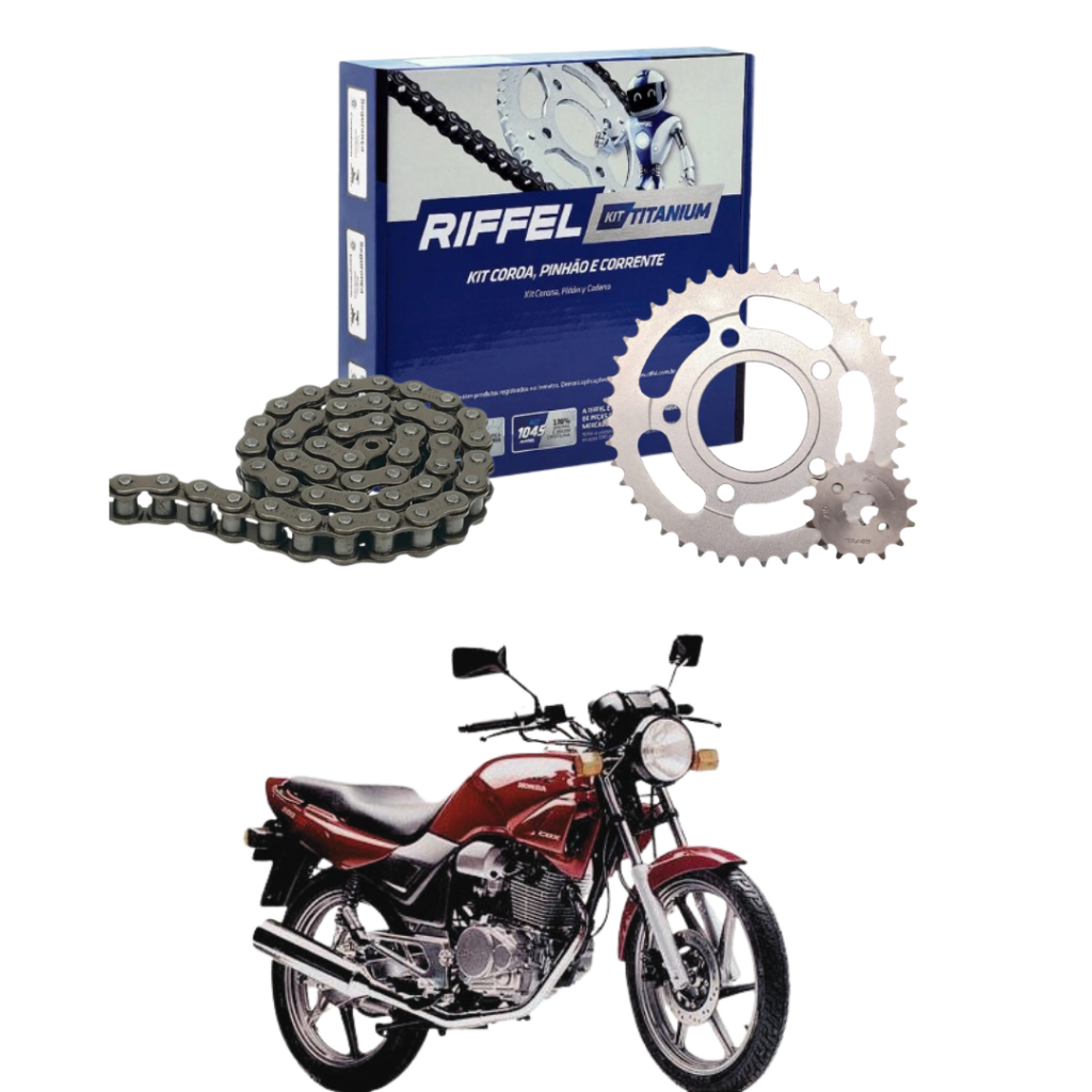 Kit Relação Tração Transmissão Cbx 200 Strada 1995 1996 1997 1998 1999 A 2003 Original Riffel em Oferta na Shopee