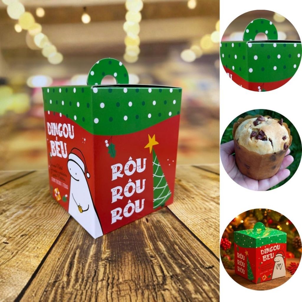 20 CAIXA MINI PANETONE 10X10X12 CM DINGO BÉU NT165 (JR NATAL OUTLET 2025)