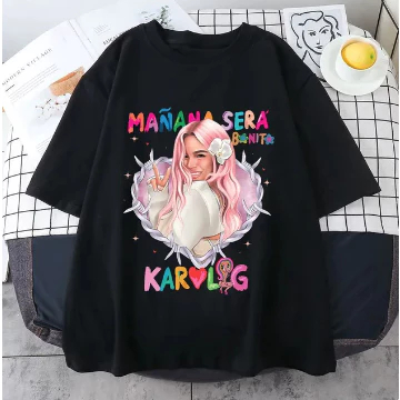Camiseta Estampada Unissex Cantora Karol G 100% Algodão Personalizada Casual