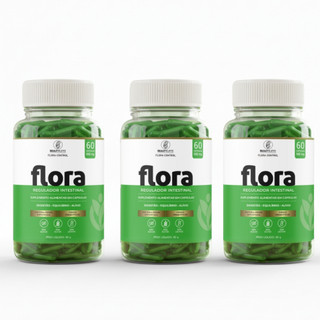 3x Flora Control 60 caps Beauty Liffe - Lactobacillus para Melhora do Funcionamento do Intestino