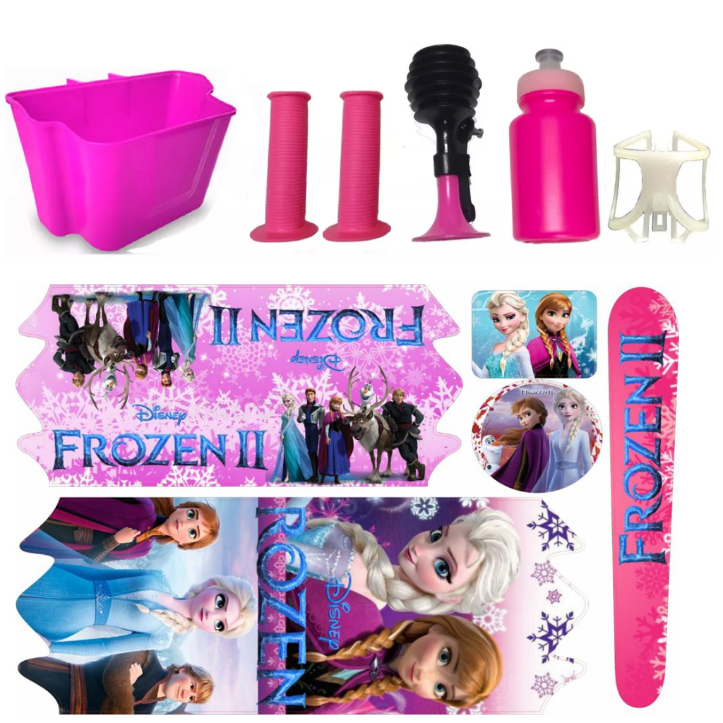 Adesivo Cesta Bicicleta Infantil Buzina Manopla Frozen Aro16