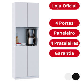 Armário de Cozinha Paneleiro Suporte Microondas 4 Portas Multiuso Organizador com Prateleiras em Oferta na Shopee