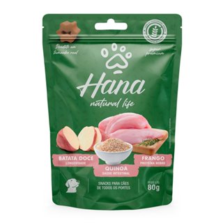 Petisco Snack Hana Natural Life Para Cães Sabor Frango, Batata Doce e Quinoa 80g em Oferta na Shopee