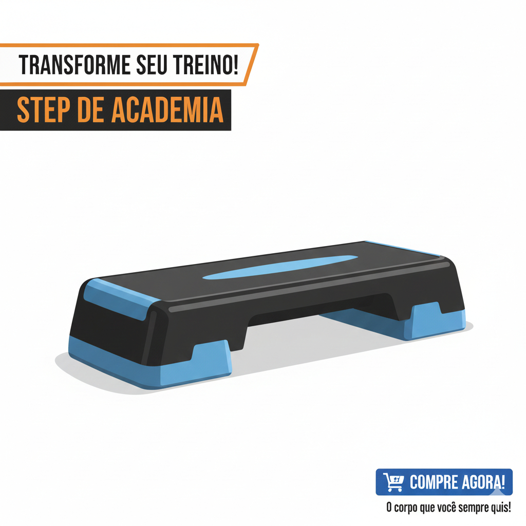 Step de Polietileno 50x28x10 Com Altura Ajustável para Academia, Exercicios Fitness E Aeróbico