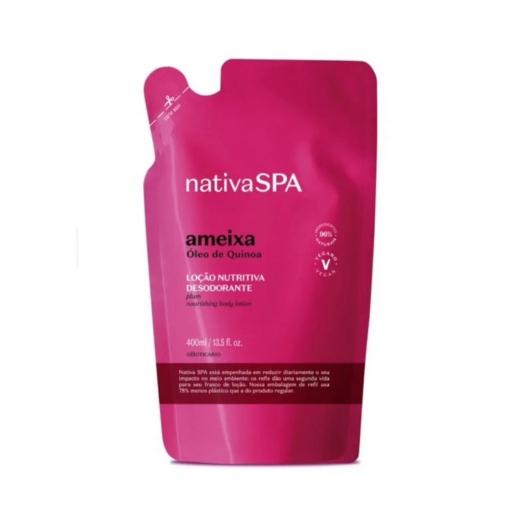 Hidratante Ameixa Tradicional O Boticário Refil Loção Desodorante Corporal Nativa SPA Ameixa 350ml