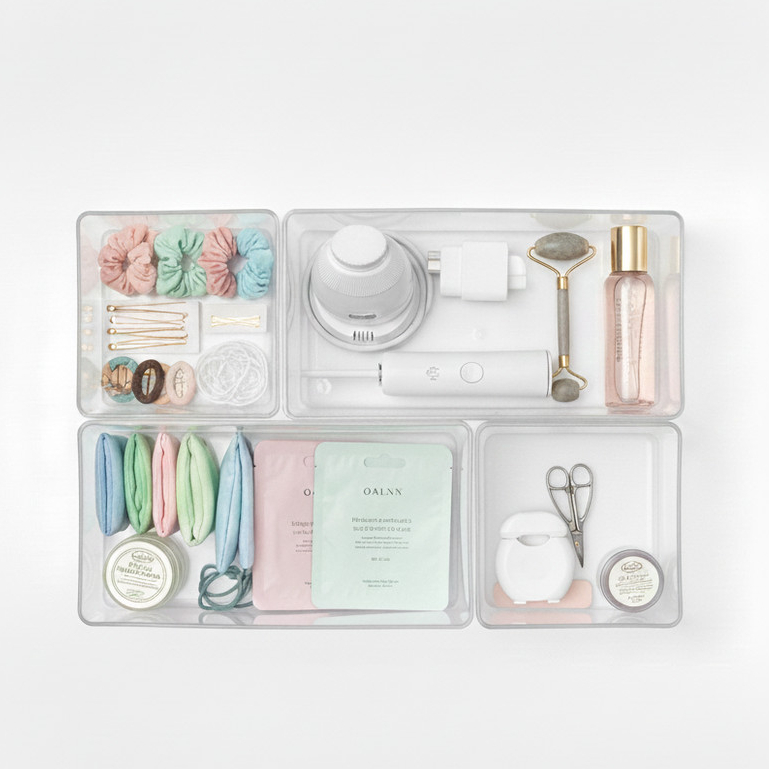 Kit 04 Organizadores Transparente Acrílico Multiuso Gaveta em Oferta na Shopee