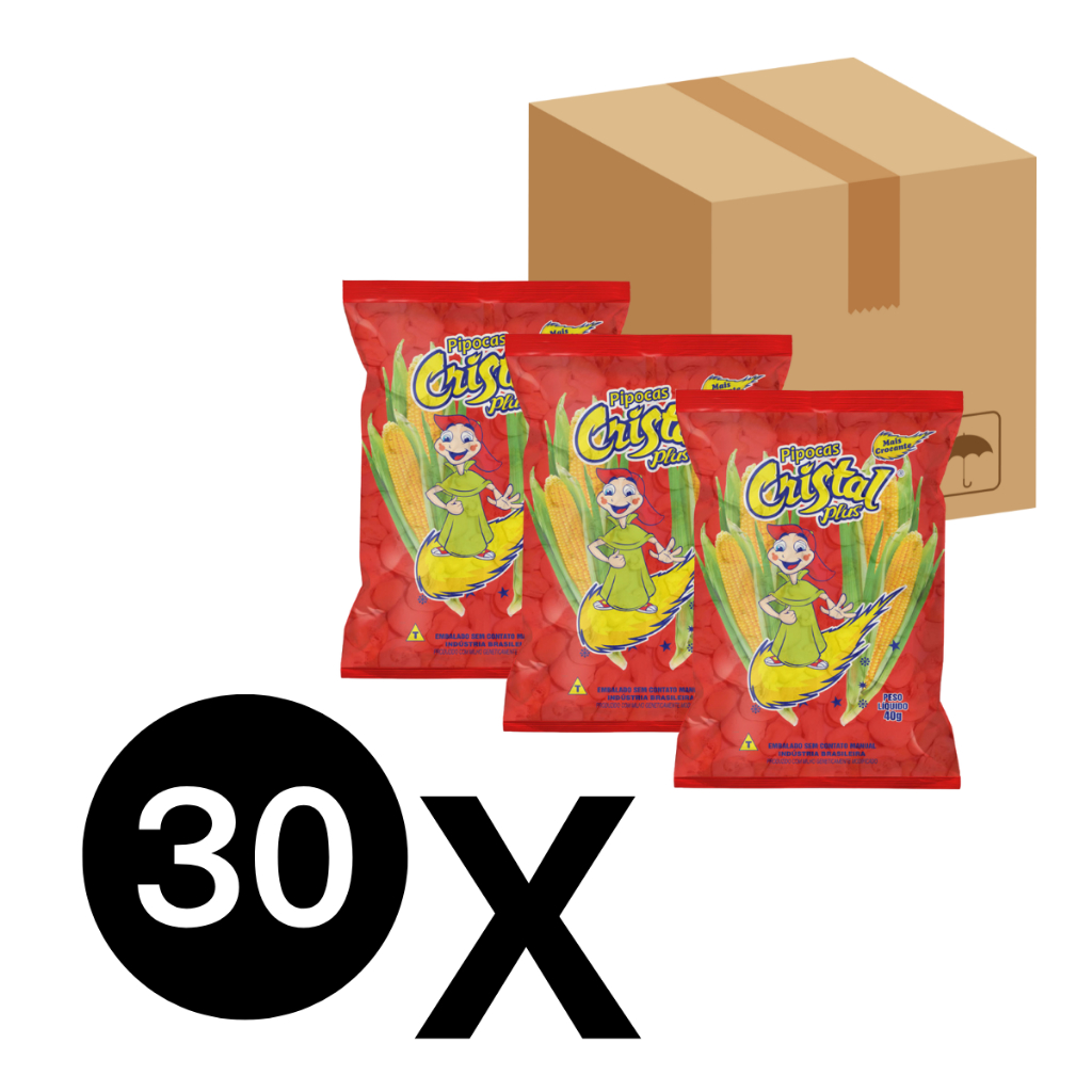 Pipoca Doce C/30 Unidades de 40g Cada Cristal (Fardo) em Oferta na Shopee