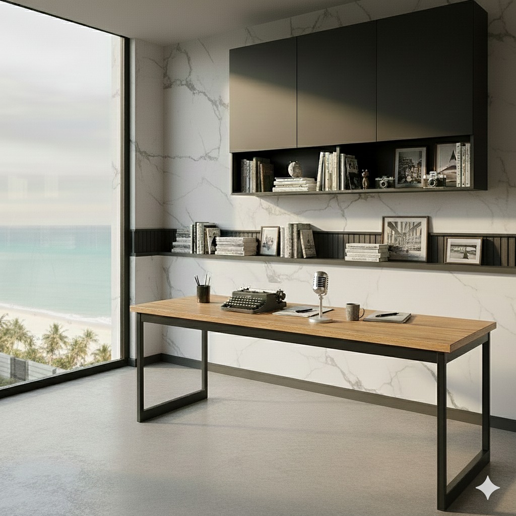 QUEIMA DE ESTOQUE - Mesa Escrivaninha C/ Armário Aereo Multiuso em Oferta na Shopee