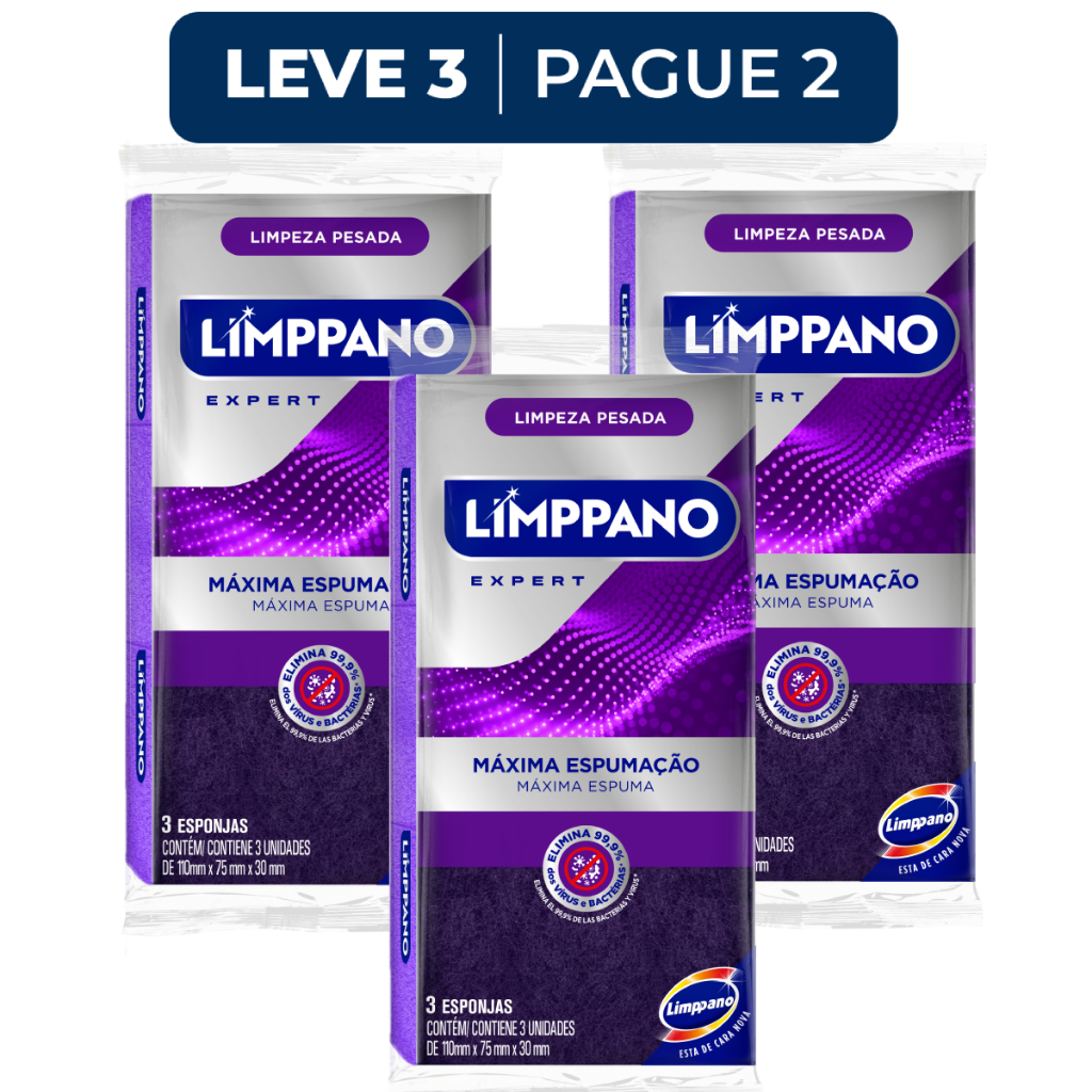 Kit Esponja de Limpeza Abrasiva Maxxi - Leve 3 Pague 2 em Oferta na Shopee