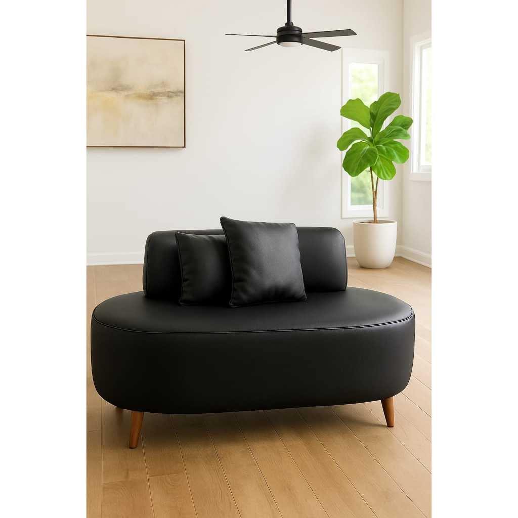 Sofa Feijão Orgânico Curvo Tecido Corino  1,15 Cm  Para Sala Recepção Quarta Barbearia Clinica Hotel Visammer em Oferta na Shopee