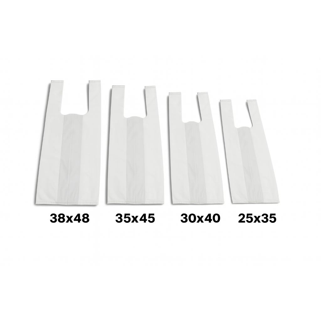 200un Sacola Plástica Branca 25x35 30x40 35x45 38x48