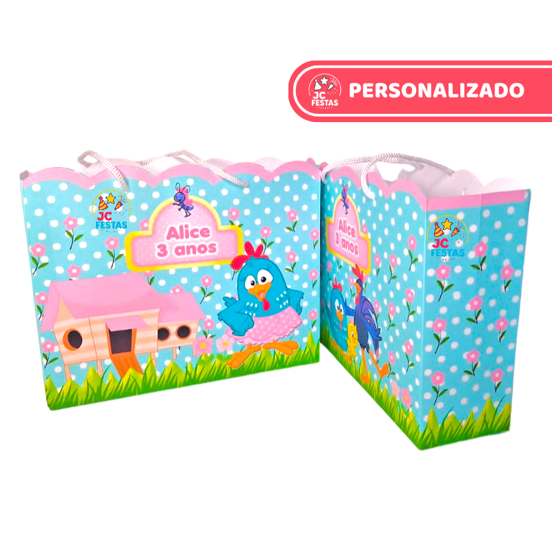 Galinha Pintadinha Sacolinhas G Lembrancinha personalizada para festa aniversario