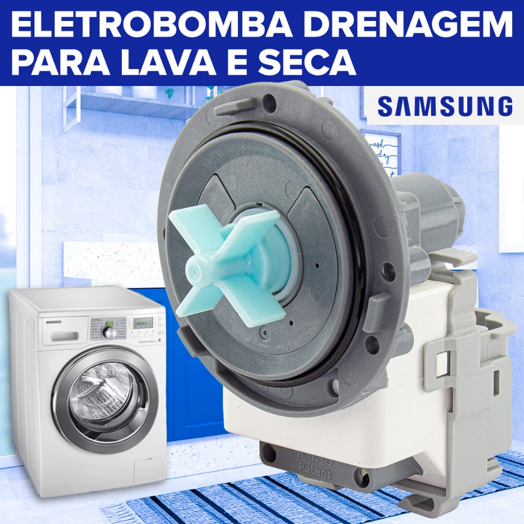 Bomba de Drenagem Samsung Original Lava e Seca DC31-00181C Lavadora 127V Vários Modelos