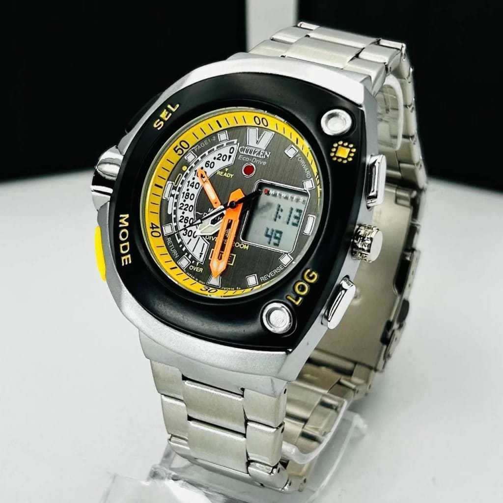 Relógio Aqualand Eco-Drive Promaster Meia Lua Pulseira Aço Prata Varias Cores