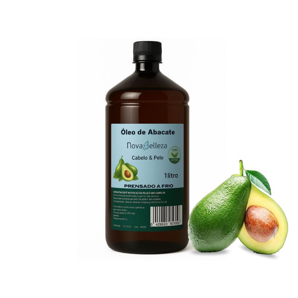 Óleo de Abacate 100% Puro Carreador Sem Fragrância 1 Litro