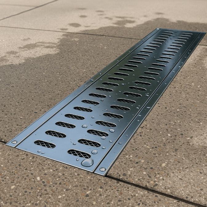 Grelha Inox Premium 15x50cm c/Tela Anti-Insetos Ralo Linear para Área Externa ou Sacada Área Gourmet