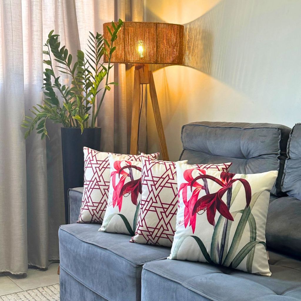 Kit 4 Capas de Almofadas Estampadas em Suede Decorativas com Zíper 40x40cm em Oferta na Shopee