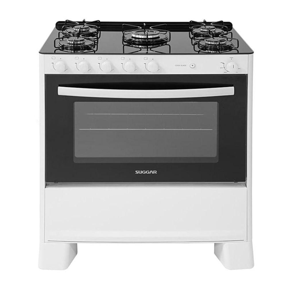 Fogão Suggar Cook Glass 5 Bocas Fgvcg510br Branco Bivolt em Oferta na Shopee
