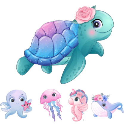 KIT DISPLAY MDF  FUNDO DO MAR SEREIA MENINA 1 DE 60CM 4 DE 20CM em Oferta na Shopee