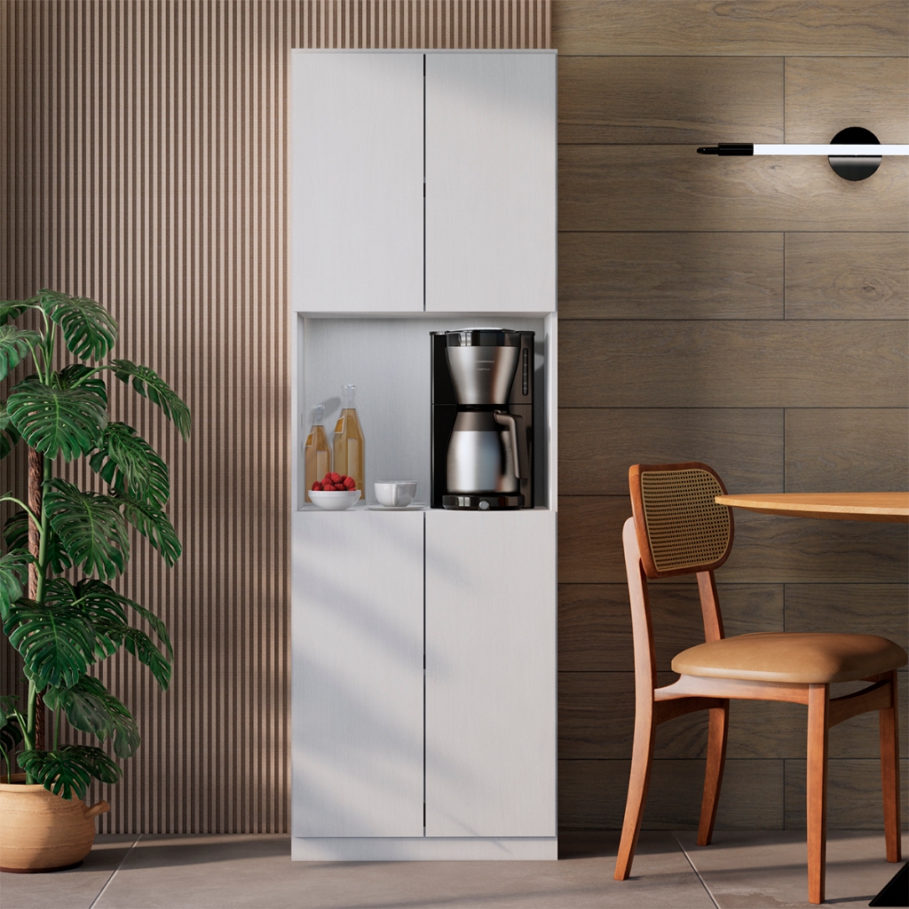 Paneleiro 4 Portas Torre quente Suporte Microondas ou Forno com 4 Prateleiras Multiuso Organizador em Oferta na Shopee