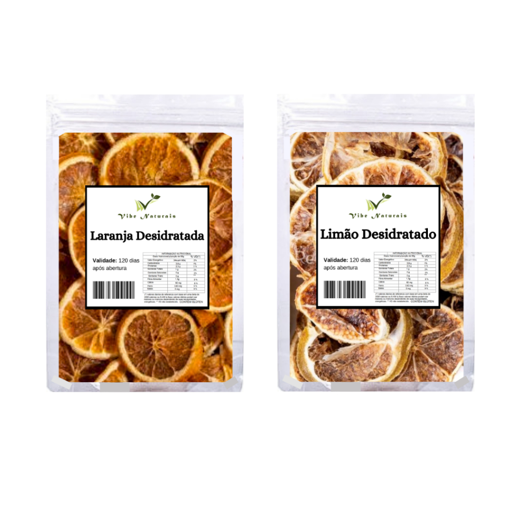 Laranja Desidratada + Limão Desidratado - 100% Natural