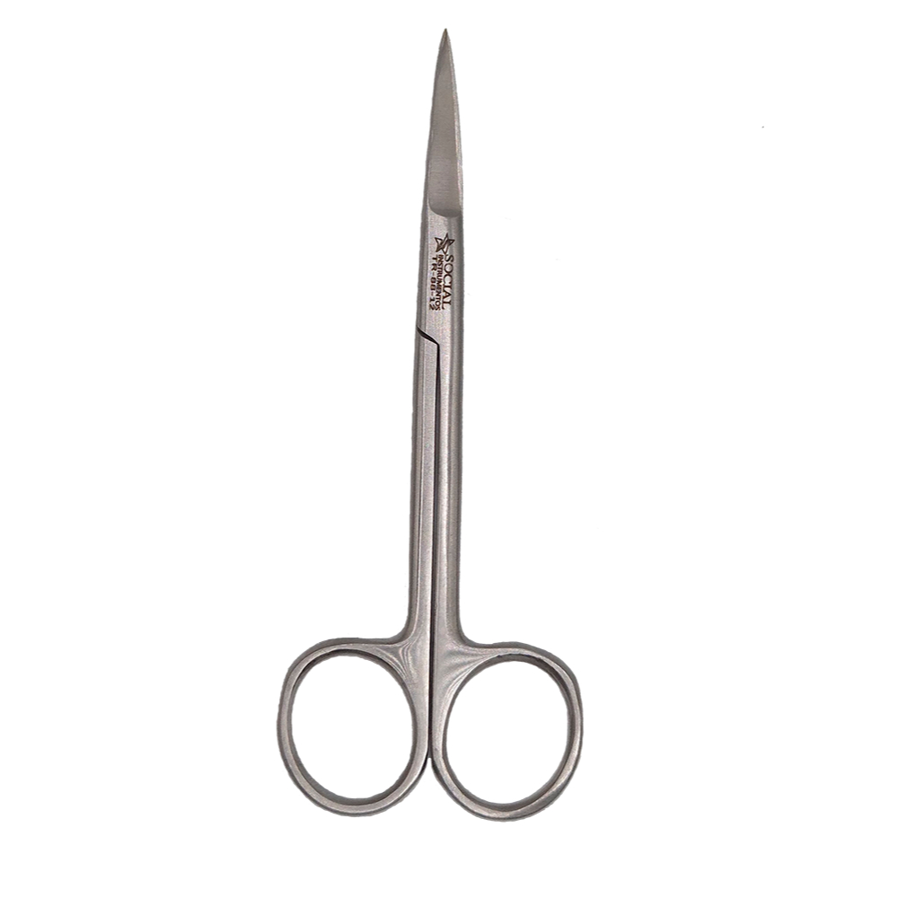 Tesoura Iris Reta 10 Cm Fina/fina - Social Instrumentos. — imagem 2 de 2
