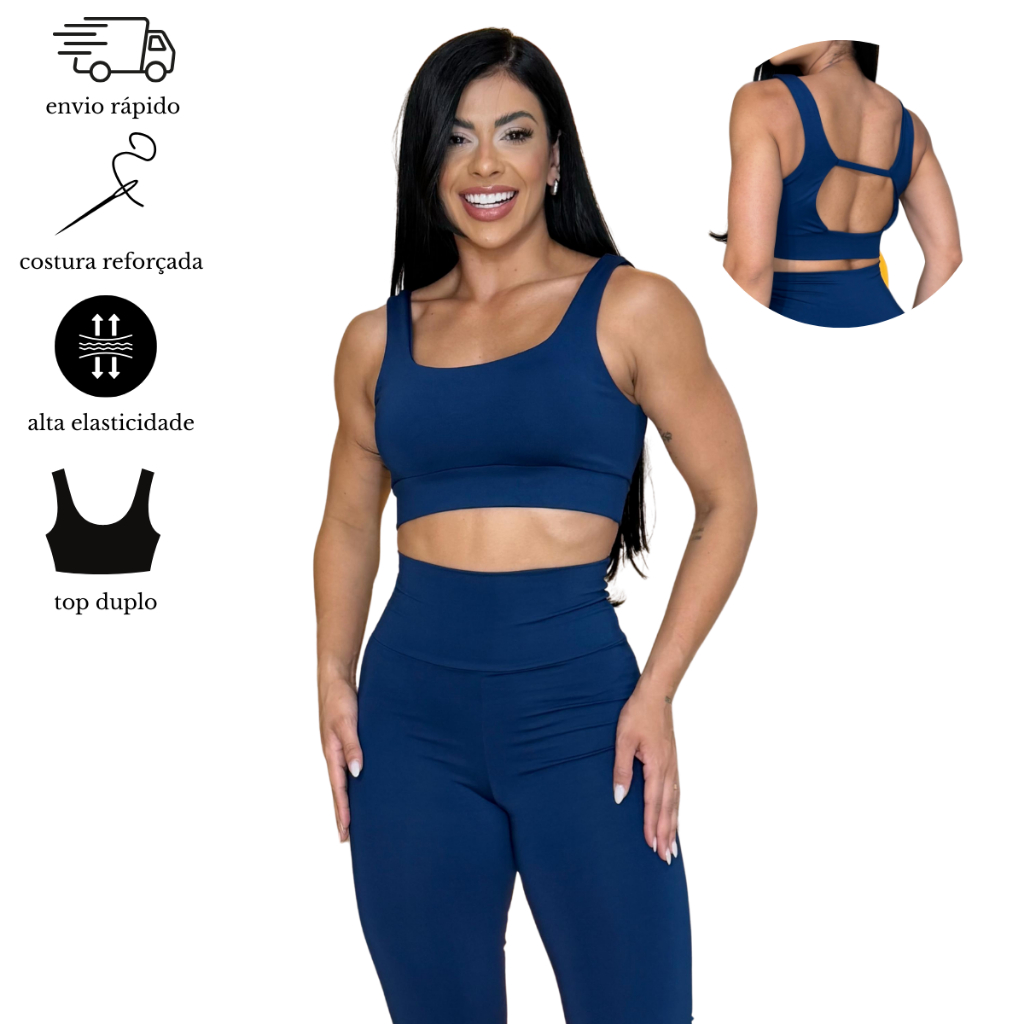 Conjunto Esportivo Feminino Suplex Top E Calça em Oferta na Shopee