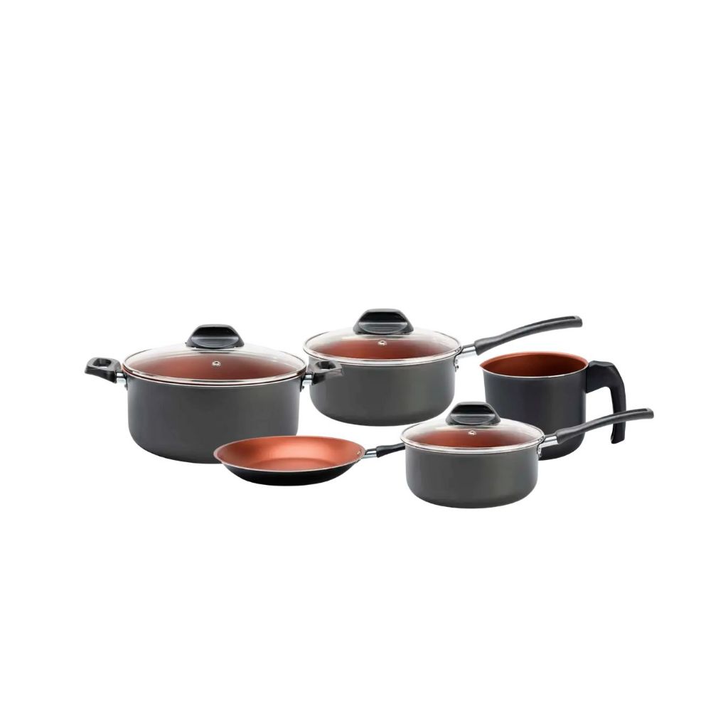 Conjunto Panelas Antiad. Brinox Topázio 5 Pçs Cinza Range em Oferta na Shopee