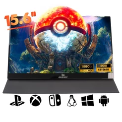 Monitor Gamer Portátil Full Sllin Viagens Trabalho Tipe-c Hdmi Cor Preto Tomate MTM-1506