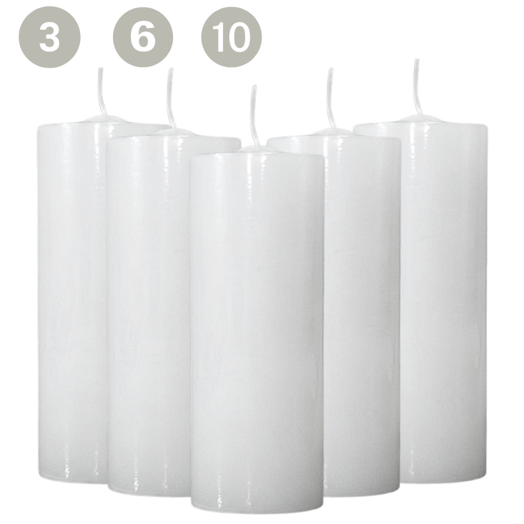 Caixa com 3/6/10 uni de Vela Branca de 7 dias 260g Parafina pura Colorida Sem cheiro Religiosa Votiva 168 horas 15x5cm