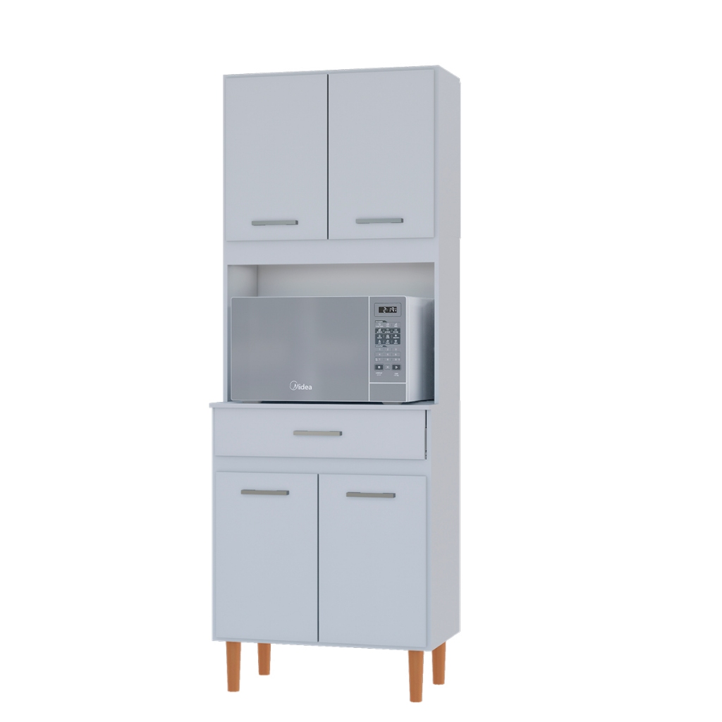 Armário Cozinha Compacta com Gaveta Multiuso Organizador Suporte Microondas - Móveis Bonatto em Oferta na Shopee