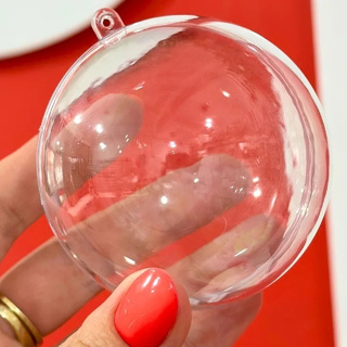 Kit 10 Esferas Acrílicas 6,5cm – Bolas Transparentes Natal Árvore Porta Foto (esferas) em Oferta na Shopee