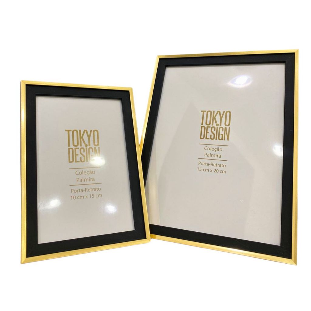 KIT PORTA RETRATO 10X15 E 15X20 GOLD BLACK LUXO PREMIUM HOME DECOR, CASA, SALA, QUARTO, ESCRITÓRIO em Oferta na Shopee