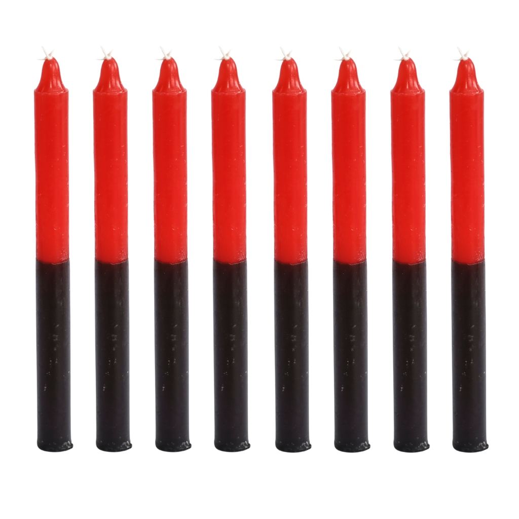 31 Unidades Vela Palito Vermelho/Preto 18cm Sem Cheiro de Parafina 100%