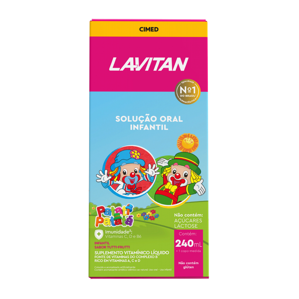 Lavitan Kids Suplemento Alimentar em Comprimidos Sabor Tutti Fruit 60 Caps. Original Cimed