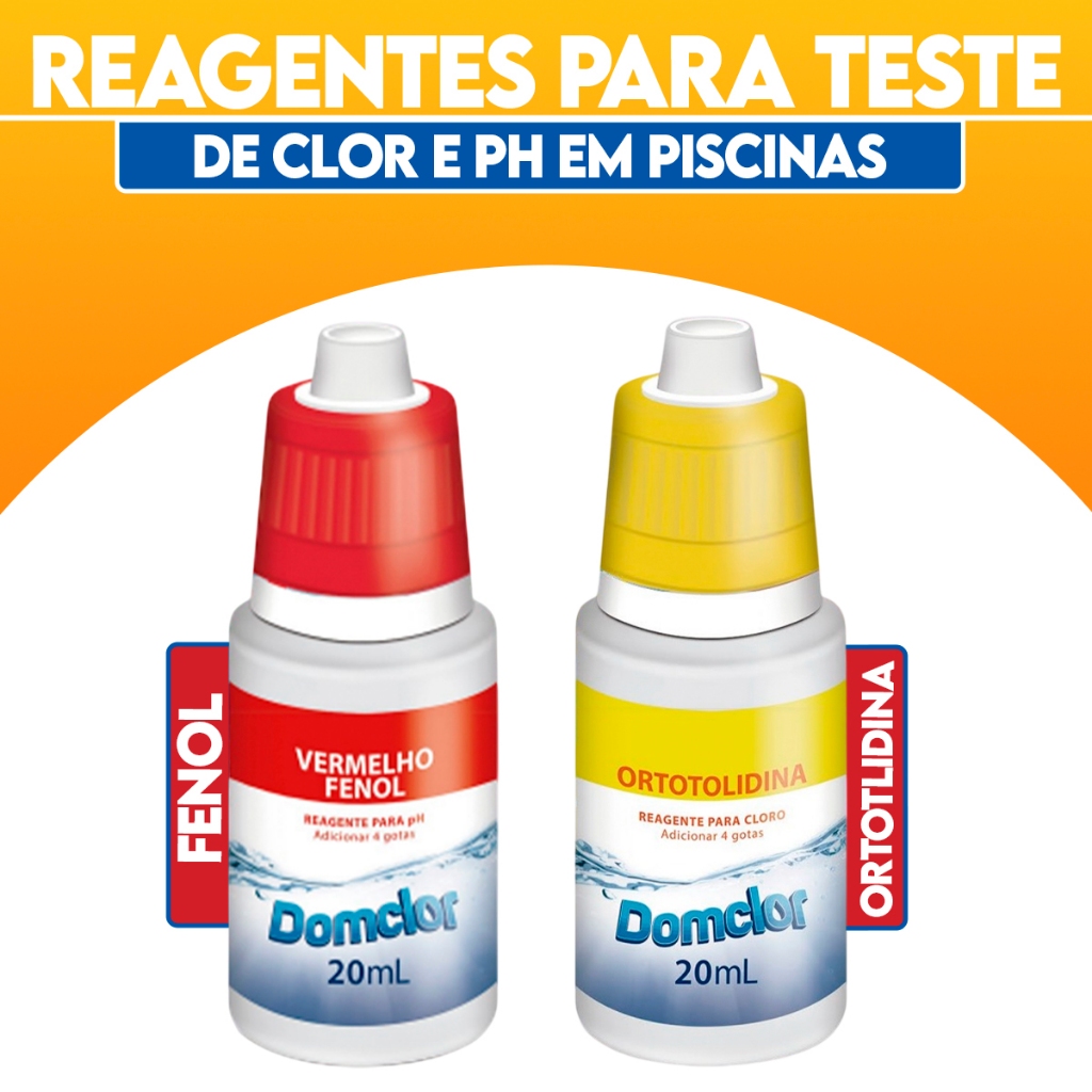 Reagentes Soluções Para Análise De Cloro e Ph Para Água De Piscinas Domclor em Oferta na Shopee