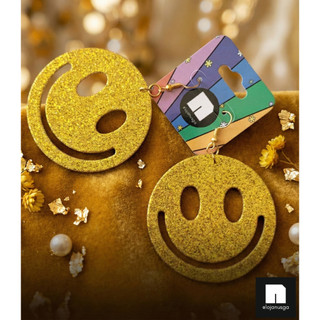 Brinco de glitter Smiley + Botton Arco-Íris, Brinco de Carnaval, Brinco de sorriso, Brinco Smile, Brinco de EVA