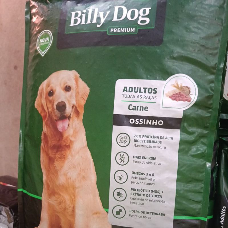 Ração para cachorro Billy Dog Adulto Carne Ossinho 1kg