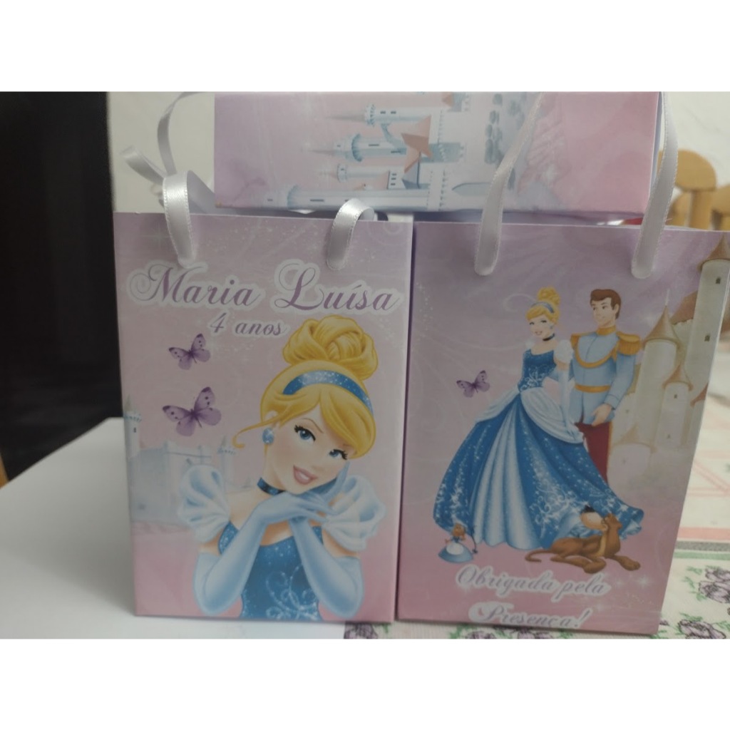 Sacolinha Cinderela Personalizada festa infantil lembrancinhas
