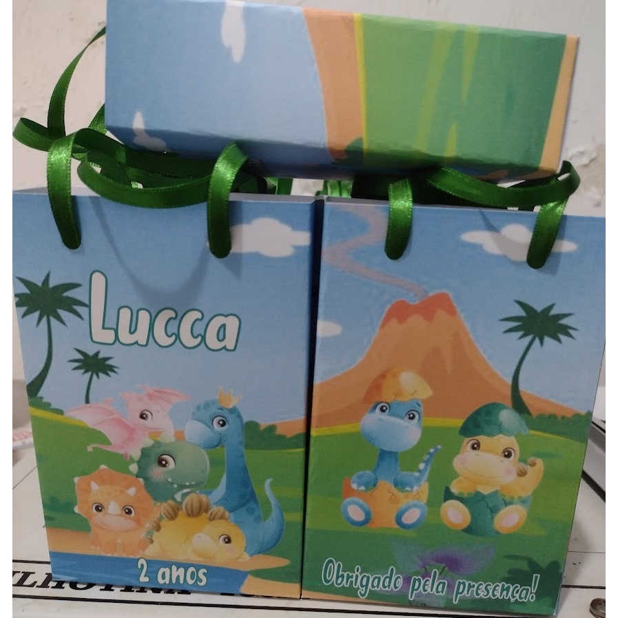 Sacolinha Dinossauros Personalizada festa infantil lembrancinhas