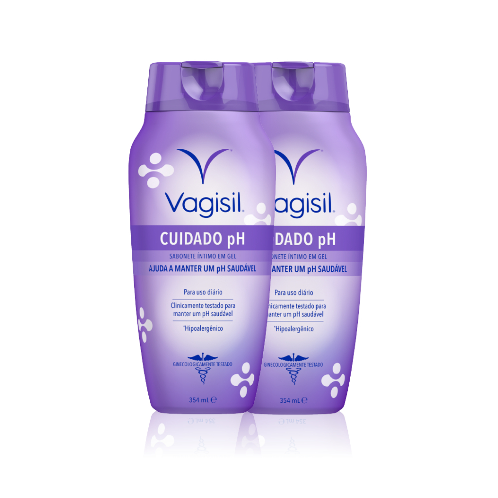 Kit 2x Sabonete Líquido Íntimo Feminino VagisiL Cuidado Ph 354ml