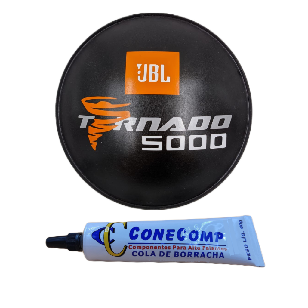 Protetor Calota Tornado 5000 164mm Papel Adesivado Para Alto Falante + Cola Borracha Preta 40g