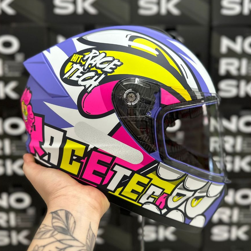 CAPACETE RACE TECH HIT SPEEDBEE LANÇAMENTO ROXO ORIGINAL COLORIDO + SUPER BRINDE em Oferta na Shopee