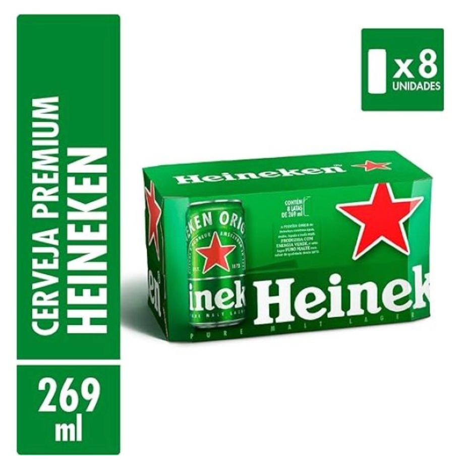 Cerveja Lata 269ml 8un Heineken