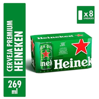 Cerveja Heineken Lager Lata 269ml - 8 Unid.