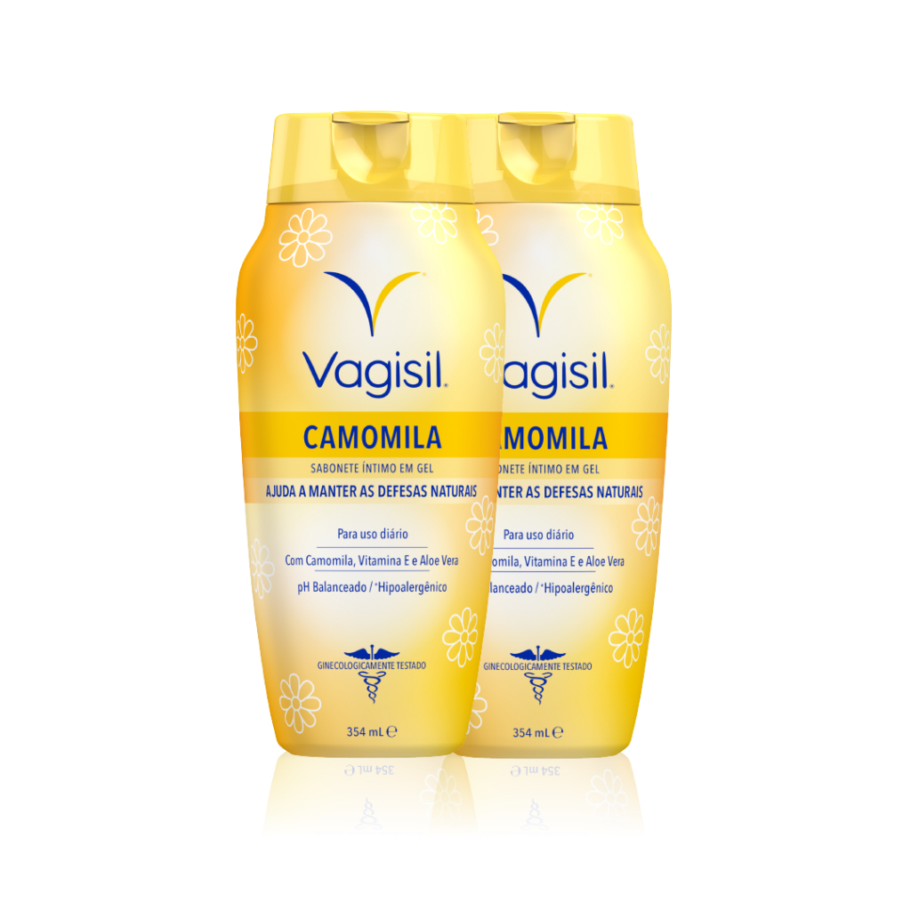 Kit 2x Sabonete Líquido Íntimo Feminino Vagisil Camomila 354ml