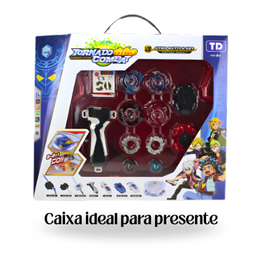 Kit beyblade burst - Kit beyblade metal led - lançador + arena + 4 beyblade - presente
