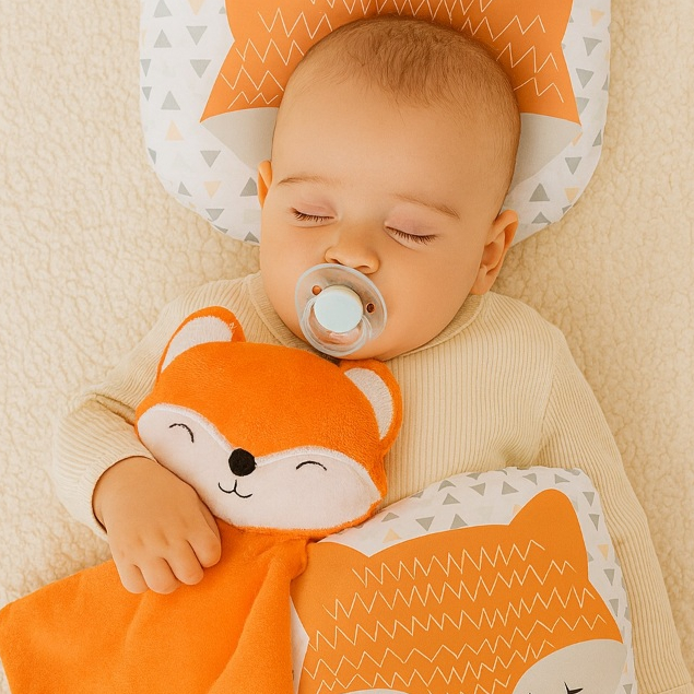 Kit Naninha + Travesseiro Anatômico para Bebê | Naninha Pelúcia | Apoio de Cabeça | Enxoval